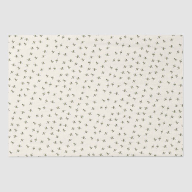 Papier Mousseline Honeybee in Flight Ivory Tissue Paper (Recto)