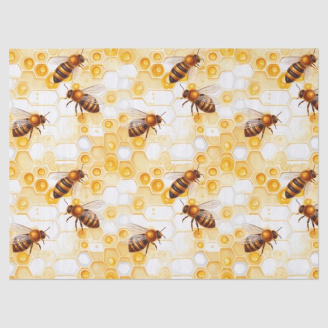 Papier Mousseline Honeypeb Bee Series Design 1 (Recto)