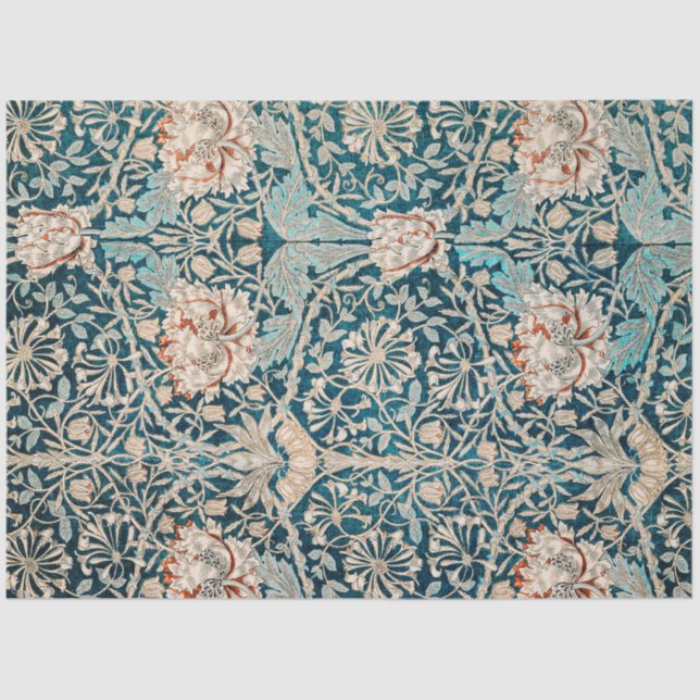 Papier Mousseline Honeysuckle de William Morris (1876) Célèbre Motif (Recto)