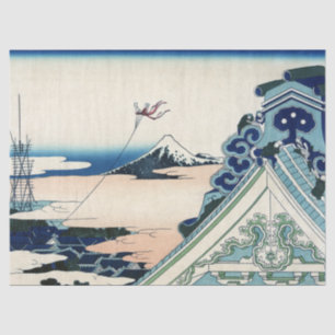 Papier Mousseline Honganji Temple Vista du Mont Fuji Bois japonais