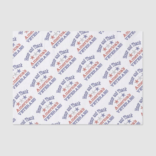Papier Mousseline Honorer et remercier American Veterans Tissue Pape (Recto)