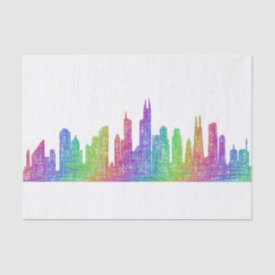 Papier Mousseline Horizon de Chicago
