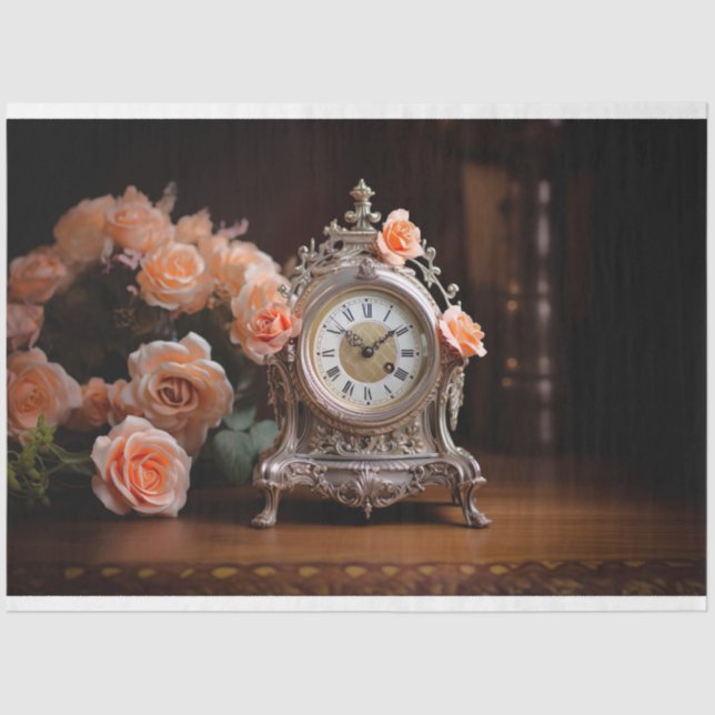 Papier Mousseline Horloge de table française 1 papier de découpage (Recto)