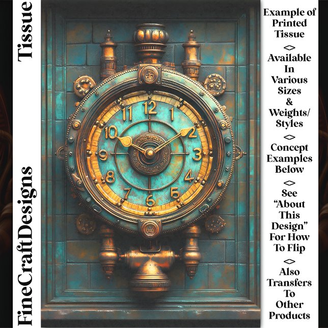 Papier Mousseline Horloge en laiton victorien Steampunk CZ2 Découpag (Créateur téléchargé)