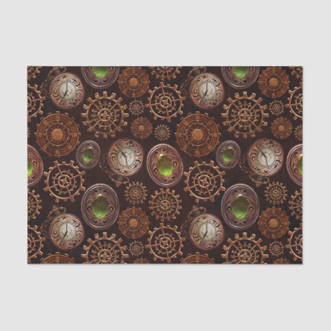 Papier Mousseline Horloge et engrenage d'antiquité vintage (Recto)