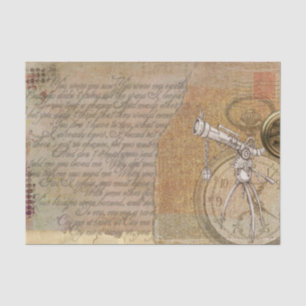 Papier Mousseline Horloge et script du télescope d'inspiration victo