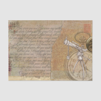 Papier Mousseline Horloge et script du télescope d'inspiration victo