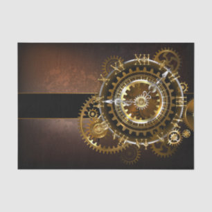 Papier Mousseline Horloge Steampunk avec des engrenages anciens