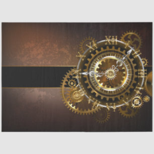 Papier Mousseline Horloge Steampunk avec des engrenages anciens