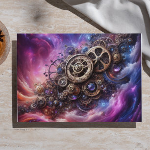 Papier Mousseline Horlogerie industrielle Steampunk Violet et Rose