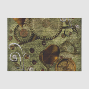 Papier Mousseline Horloges grunges et vitesses de Steampunk