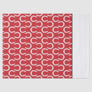 Papier Mousseline Horseshoe I Love Horses Rouge Blanc Intemporel Amu