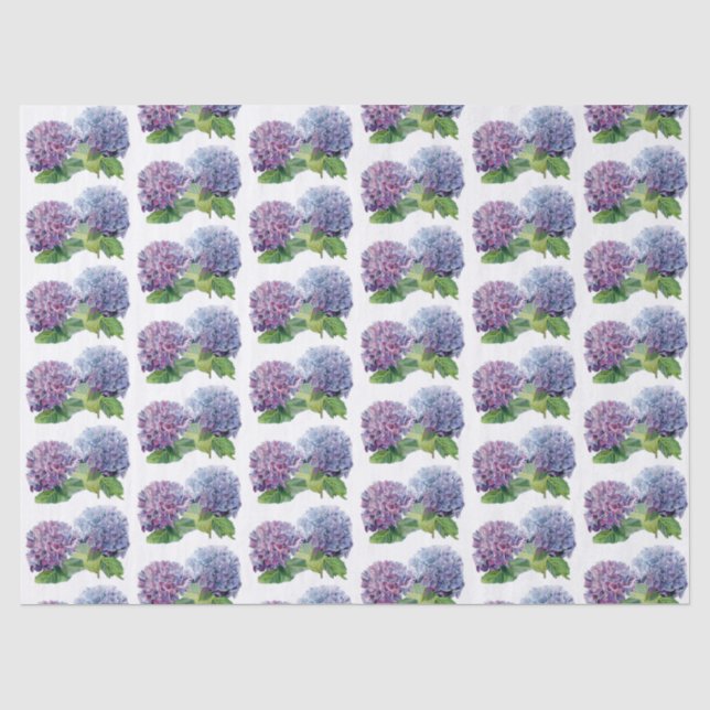 Papier Mousseline Hortensias bleus (Recto)