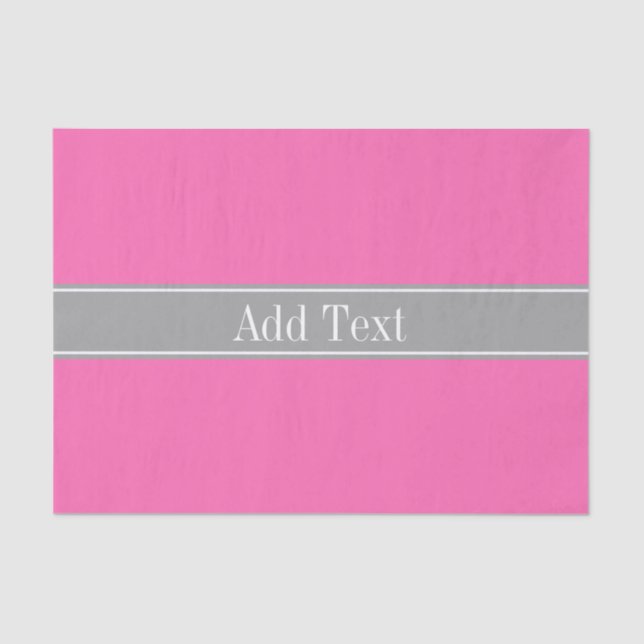 Papier Mousseline Hot Pink #2, Dark Gray Ribbon Nom Monogram (Recto)