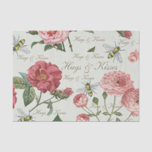 Papier Mousseline Hugs & Baisers Fleurs sauvages et abeilles domesti