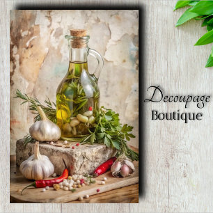 Papier Mousseline Huile infusée aux herbes méditerranéennes découpag