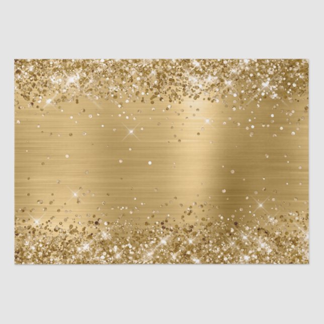 Papier Mousseline Huile Ombre Or Glittery (Recto)