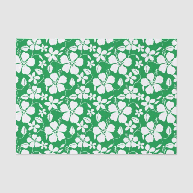 PAPIER MOUSSELINE HULA HAÏIENNE (HIBISCUS) VERT (Recto)