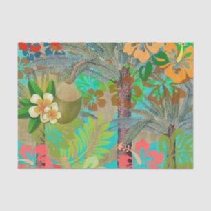 Papier Mousseline Hula Vintage Floral Graphisme Floral Hawaii