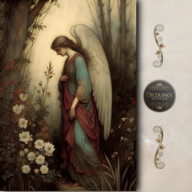 Papier Mousseline Humble Woodland Angel Floral Prayer Decoupage (Humble Woodland Angel Floral Prayer Decoupage)