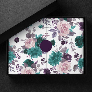 Papier Mousseline Humeur Bohème Motif Violet Aubergine et Rose Sar