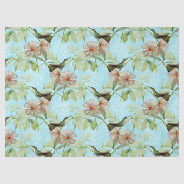 Papier Mousseline Humming Birds Series Design Neuf (Recto)