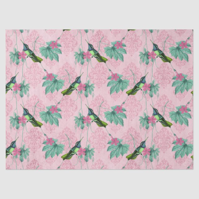 Papier Mousseline Humming Birminds Series Design Seize (Recto)