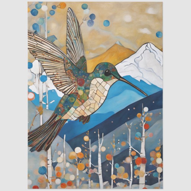 Papier Mousseline Hummingbird Happy Decoupage (Recto)