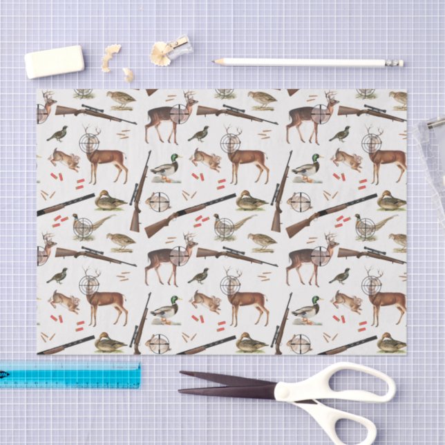 Papier Mousseline Hunting Wildlife Outdoorsman Pattern (Artisanat)