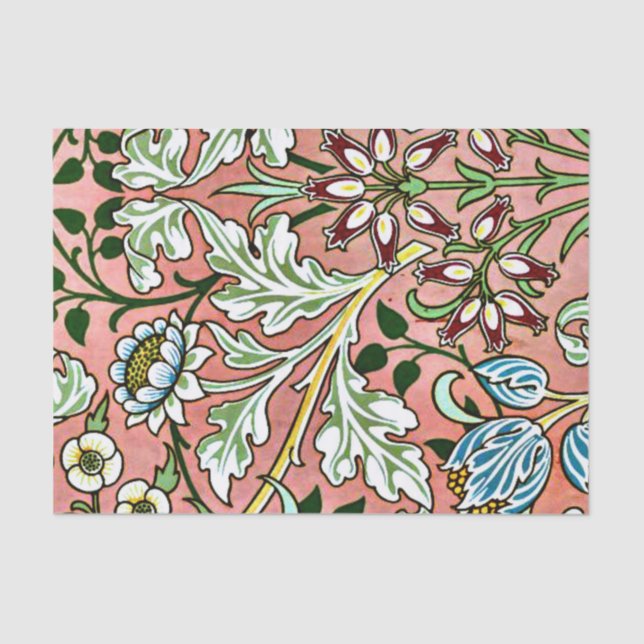 Papier Mousseline Hyacinth, un motif William Morris (Recto)
