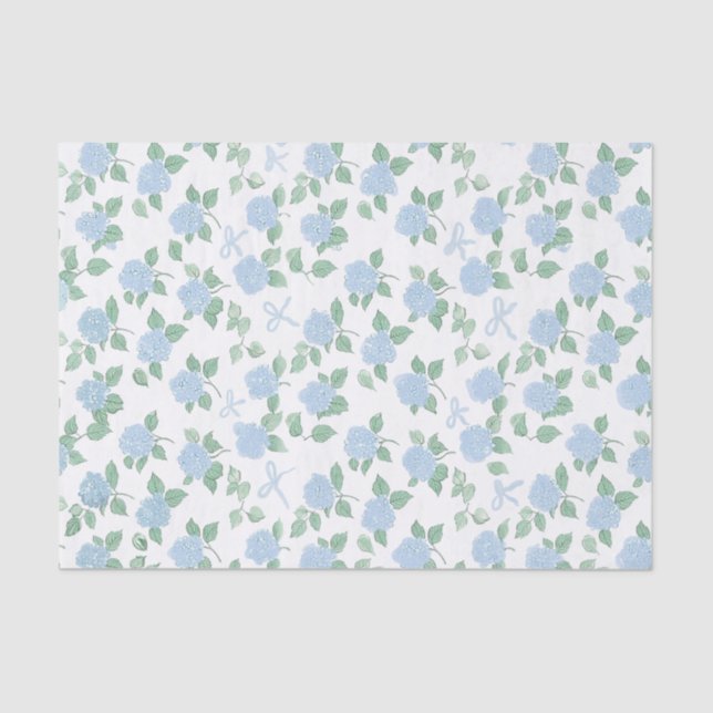 Papier Mousseline Hydrangea Bleu Tendance  (Recto)