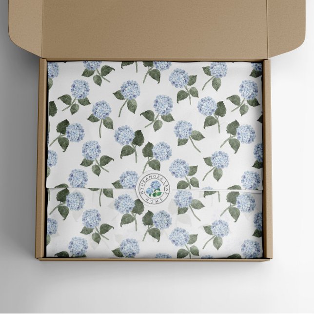 Papier Mousseline Hydrangea Bleue Fleurie  (Hydrangea bloom blue tissue paper)