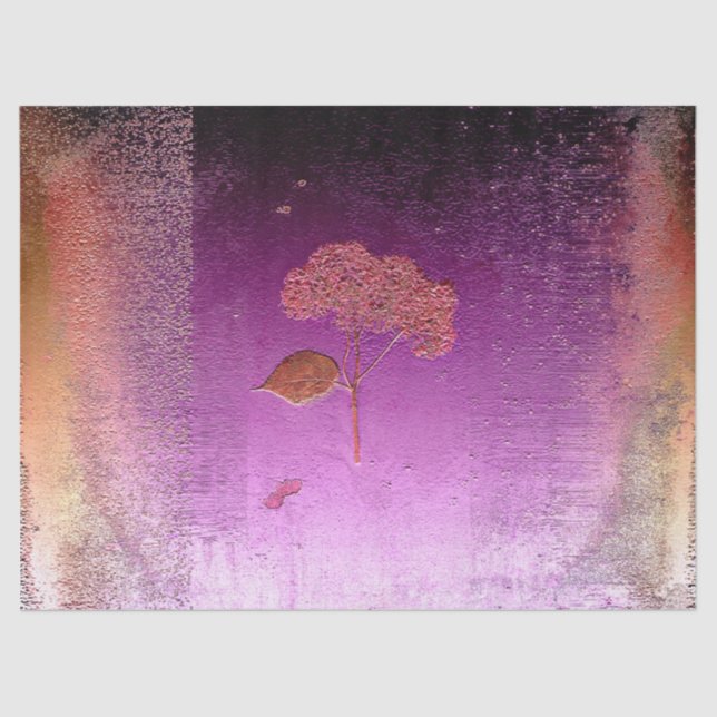 Papier Mousseline Hydrangea Purple Or Métallal Floral (Recto)