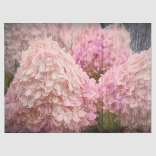 Papier Mousseline Hydrangea Vintage Blush rose Floral bois Découpage (Recto)