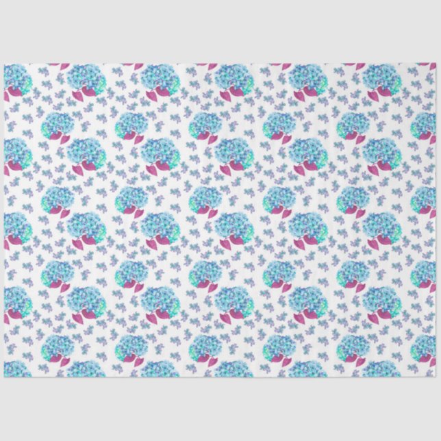 Papier Mousseline Hydrangea Watercolor Series Design 6 (Recto)