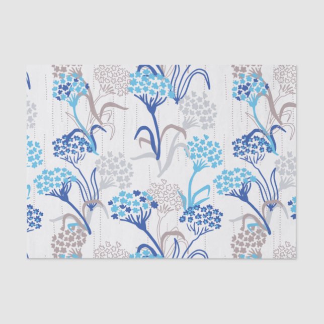 Papier Mousseline Hydrangée légère et aérée Motif floral (Recto)