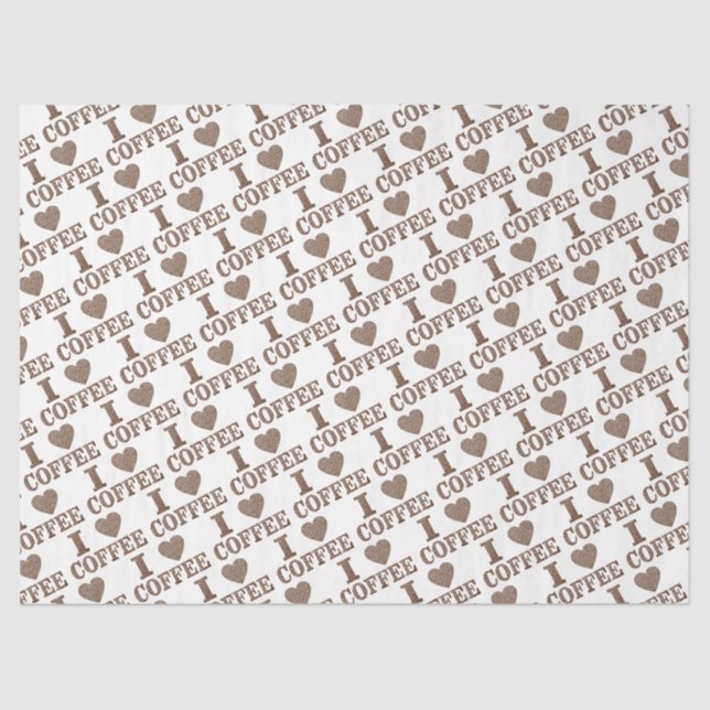 Papier Mousseline I Heart Coffee Papier Tissu (Recto)