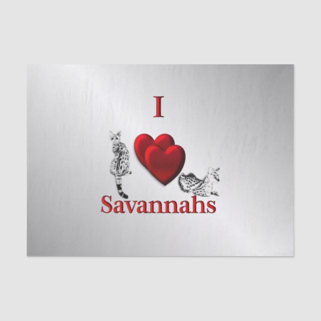 Papier Mousseline I Heart Savannah Chat Argent (Recto)