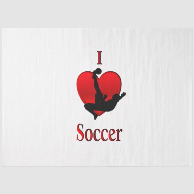 Papier Mousseline I Heart Soccer (Recto)