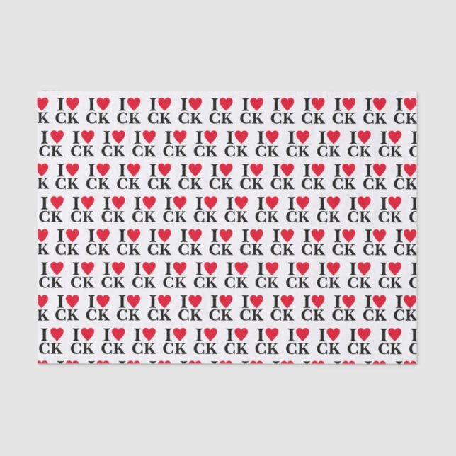 Papier Mousseline I Heart Your | Fun Custom monogram (Recto)