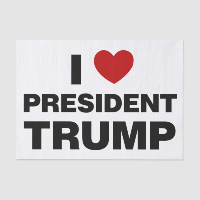 Papier Mousseline I Love Président Trump Heart (Recto)