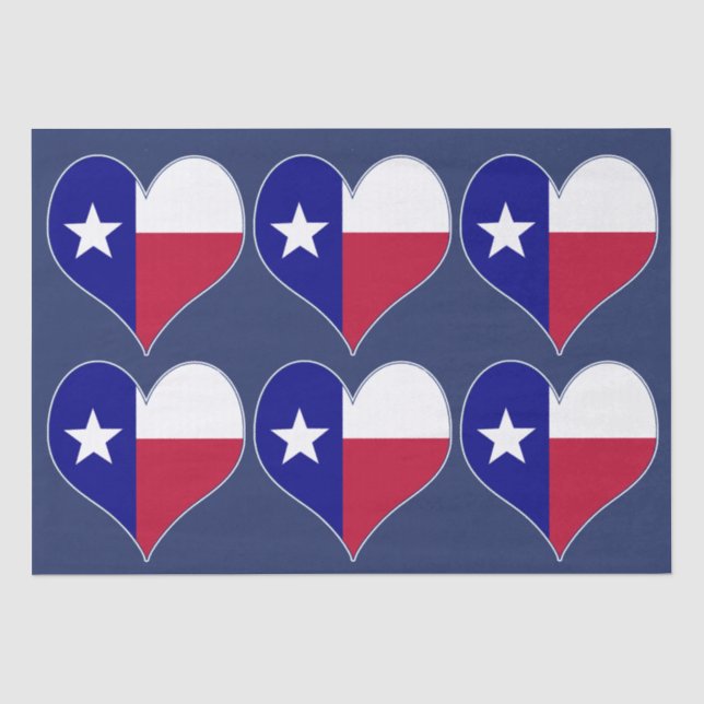 Papier Mousseline I Love Texas Flag Heart (Recto)