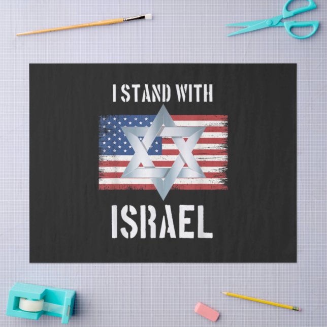 Papier Mousseline i stand with israel  (Artisanat)