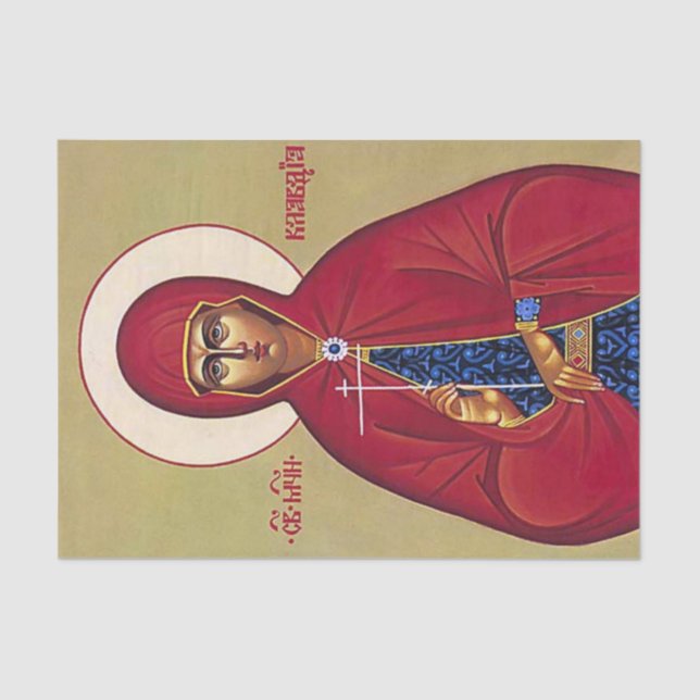 Papier Mousseline Icône chrétienne orthodoxe de St. Claudia (Recto)