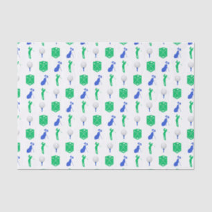 Papier Mousseline Icônes de golf vertes et bleues