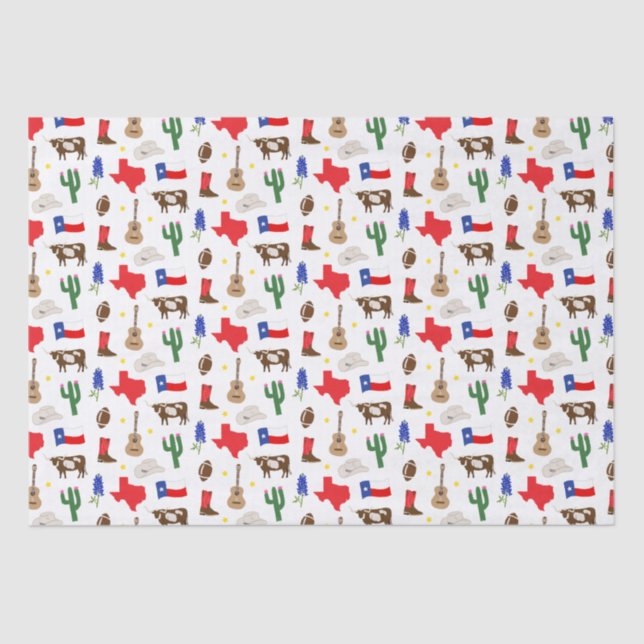 Papier Mousseline Icônes du Texas (Recto)