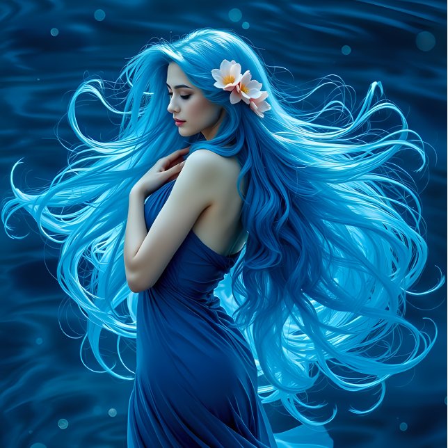 Papier Mousseline Icy Blue Mermaid Decoupage Paper v2 (Créateur téléchargé)