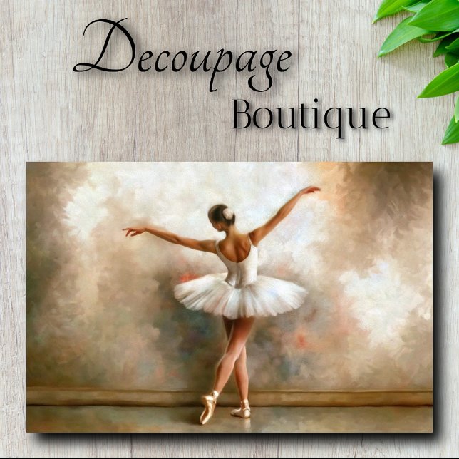 Papier Mousseline Iivoire Impressionniste Danser Ballerina Découpage (Ivory Impressionist Ballerina Dancer Decoupage Tissue Paper)