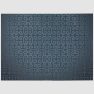 Papier Mousseline IKAT Tribal Motif Marine Black Grey Découpage Art