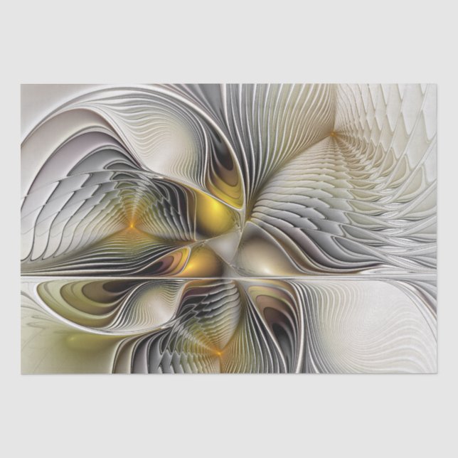 Papier Mousseline Illusion d'optique abstraite fractale 3D avec prof (Recto)